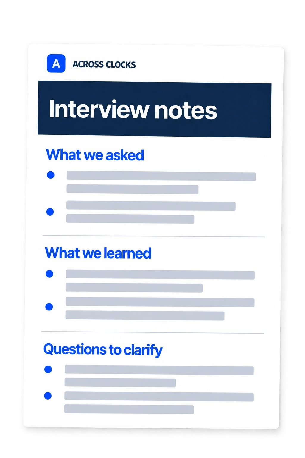 Illustrative interview notes document