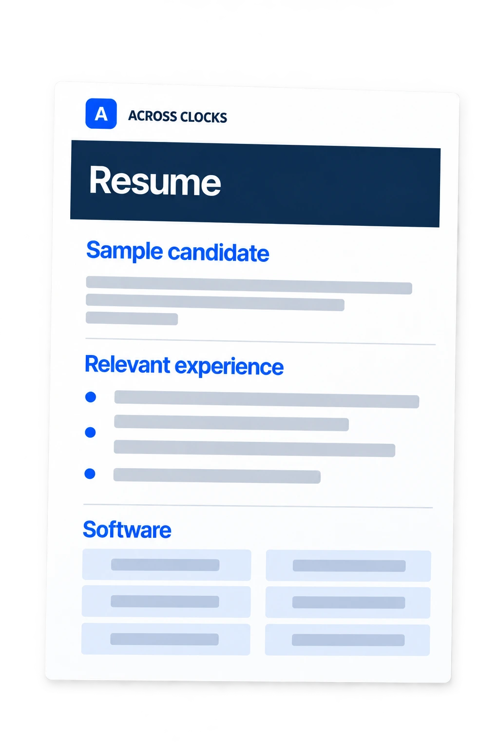 Illustrative resume document